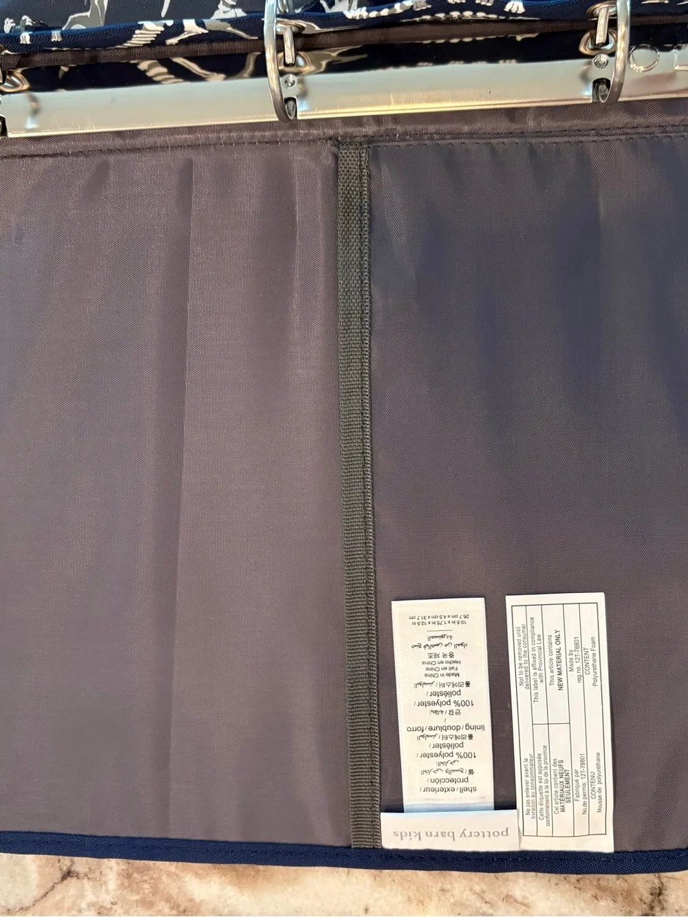 Pottery Barn Kids Mackenzie Navy Glow in Dark Dinosaur 3 Ring Binder Pencil Case